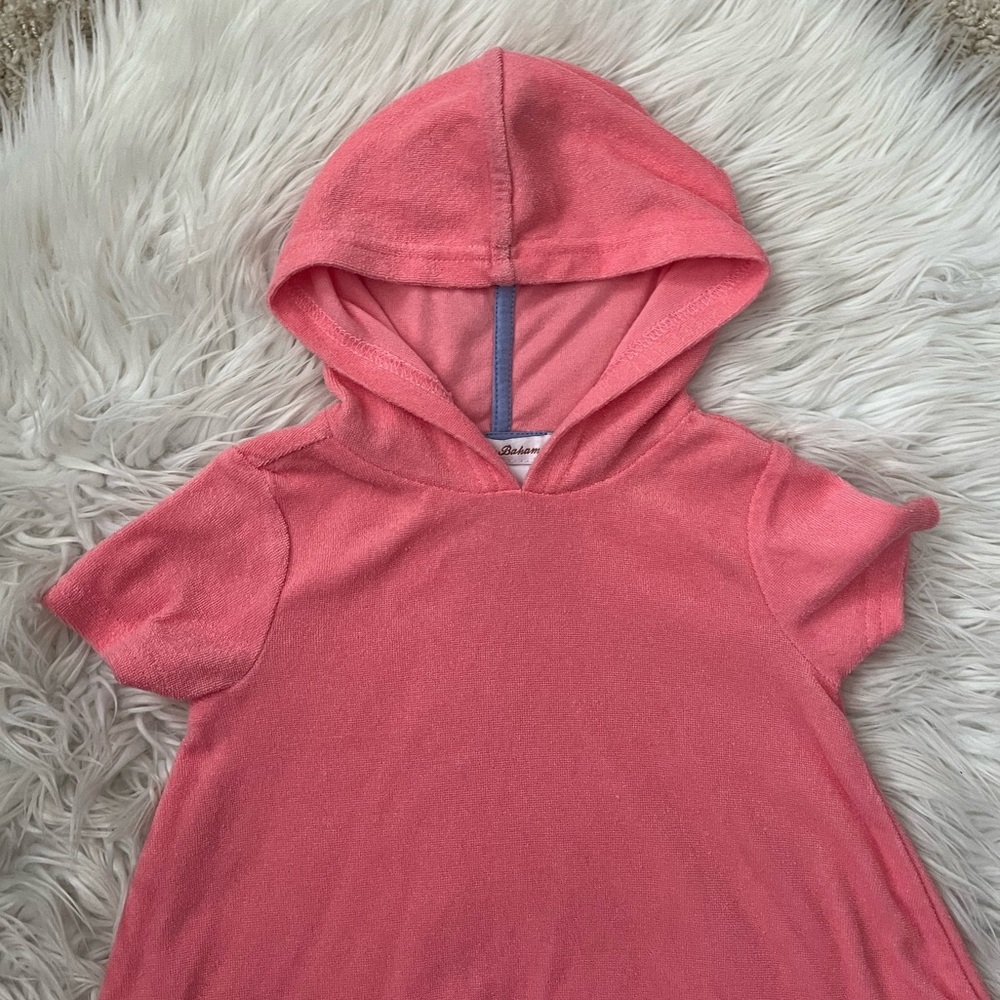 {Tommy Bahama} Hooded Short Sleeve Swim Cover Up in Pink - Baby Girl 18 Months - Picture 2 of 8